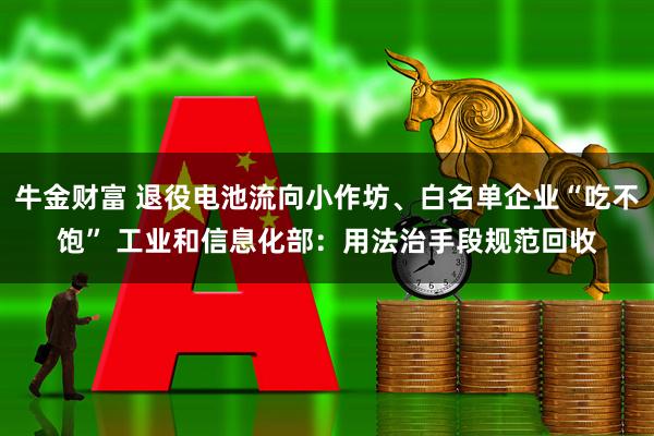 牛金财富 退役电池流向小作坊、白名单企业“吃不饱” 工业和信息化部：用法治手段规范回收